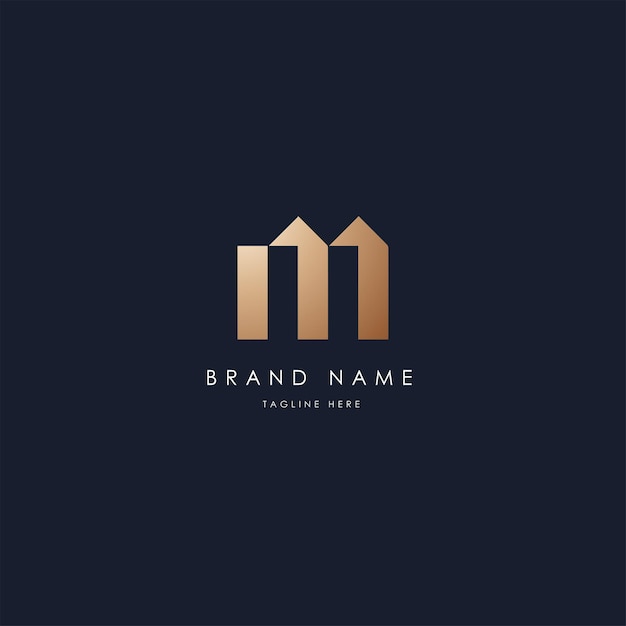 M vector logo design vector image alphabetic luxury golden style