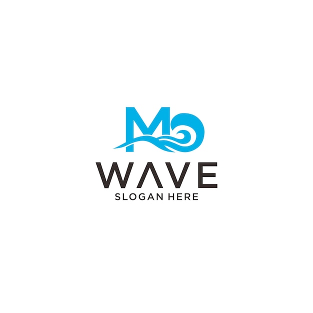 M wave logo design template