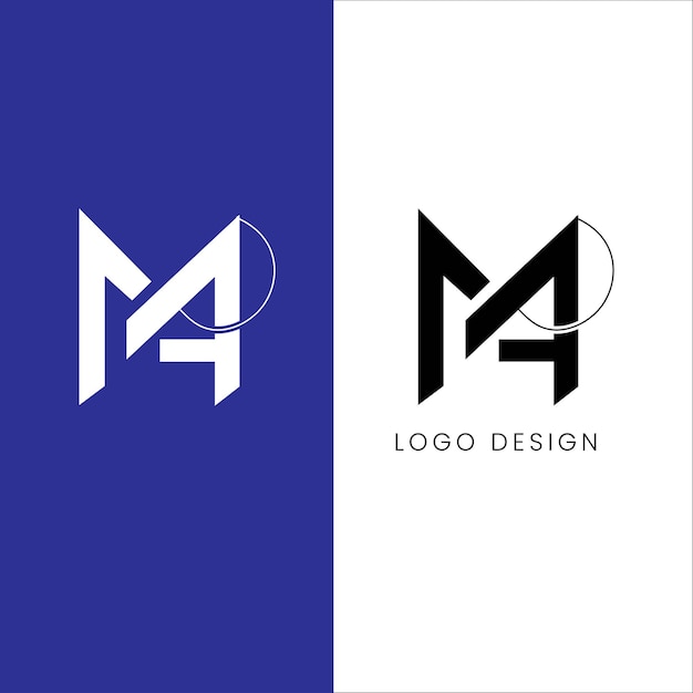 MA initial letter logo design