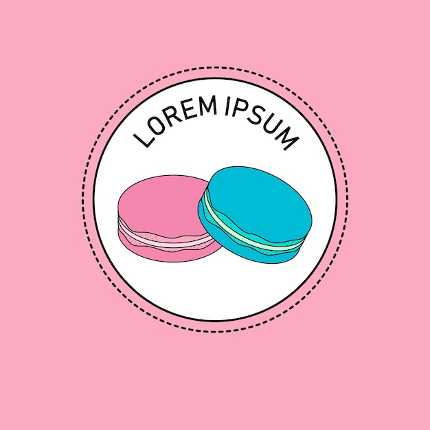 Macaron Vector Illustration Badge Sticker Design Vector illustration