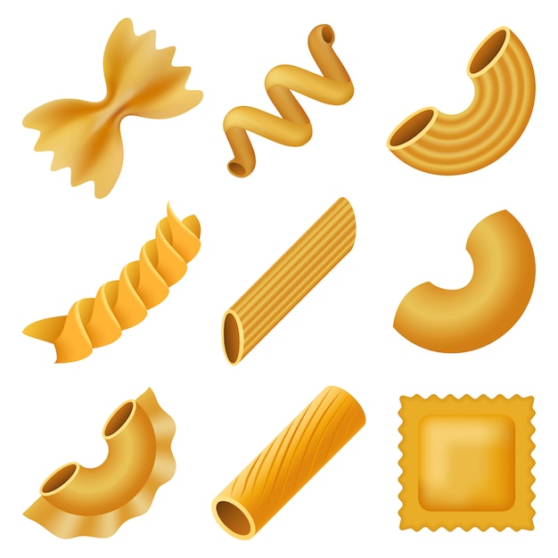 Macaroni pasta spaghetti mockup set