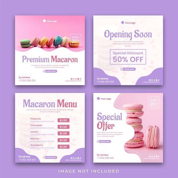 Macarons social media post template