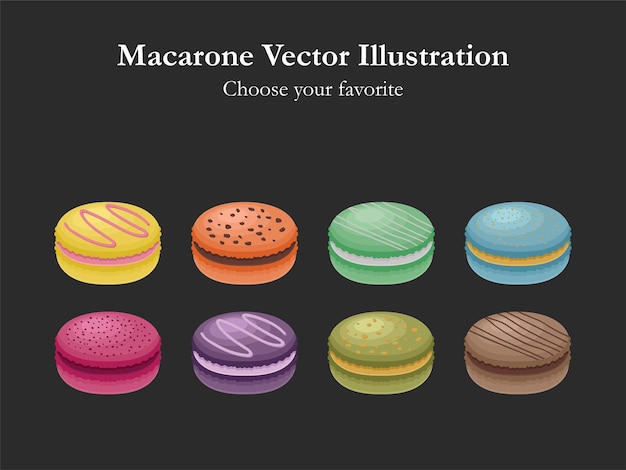 Vector macaroon food vector pattern sugar cream pastry sweet colorful bakery eat dessert menu homemade cake