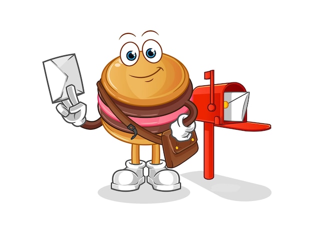 The macaroon postman character mascot