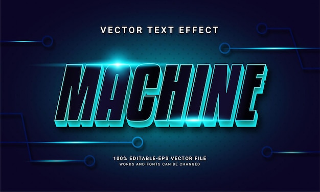 Machine editable text effect with blue color