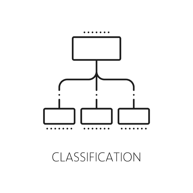 Vector machine learning ai classification algorithm icon