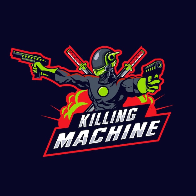 Machine robot mascot logo