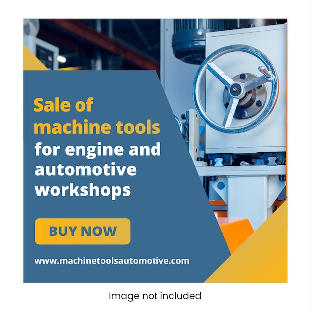 Machine tools engine and industry Instagram and social media Post Template