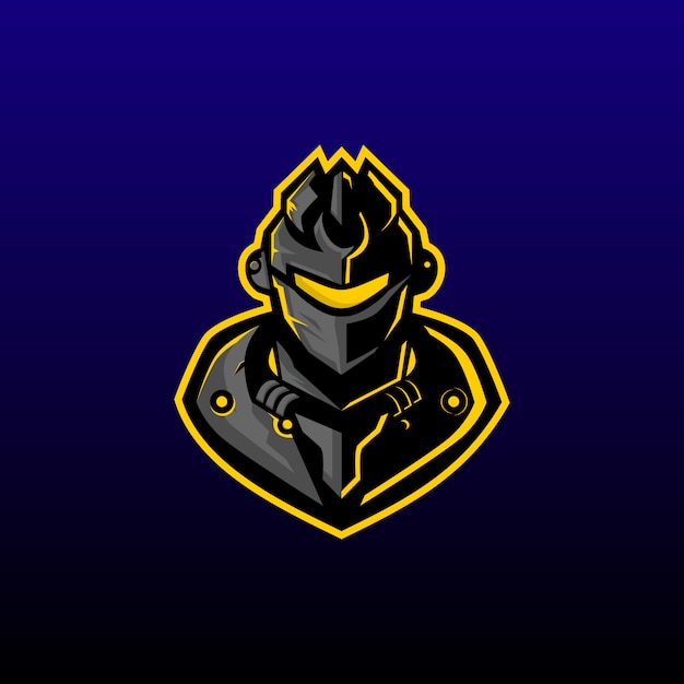 Machine warrior e sports logo design. machine warrior gaming mascot or twitch profile