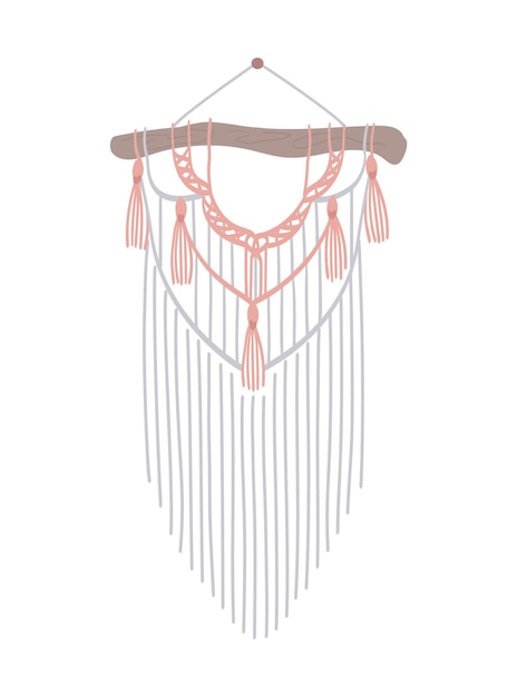 Macrame with fringe boho style