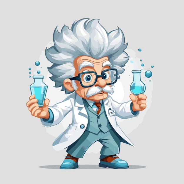 Vector mad scientist vector on white background