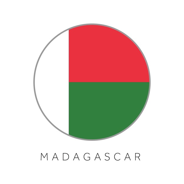 Madagascar flag round circle vector icon