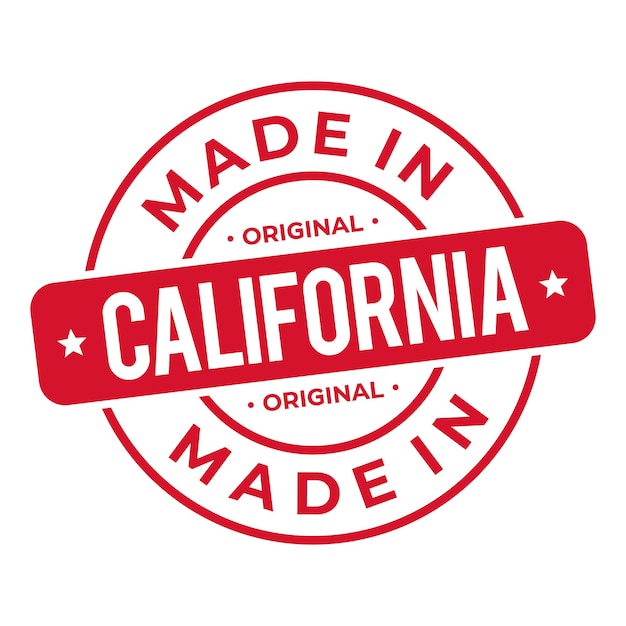 Made In California Stamp Logo Icon Symbol Design Seal National Original Product Badge Vector