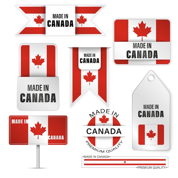 Made in Canada graphics and labels set Some elements of impact for the use you want to make of it