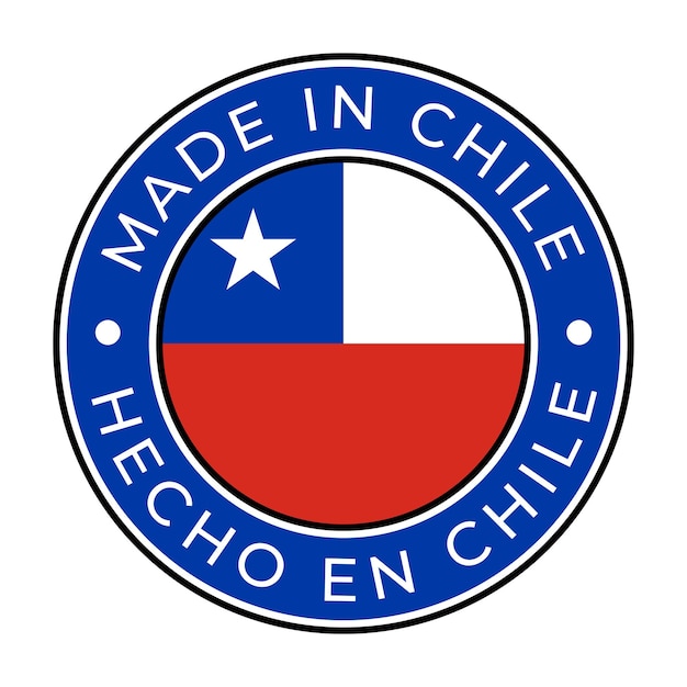 Vector made in chile isolated round stamp sticker with chilean flag vector illustration