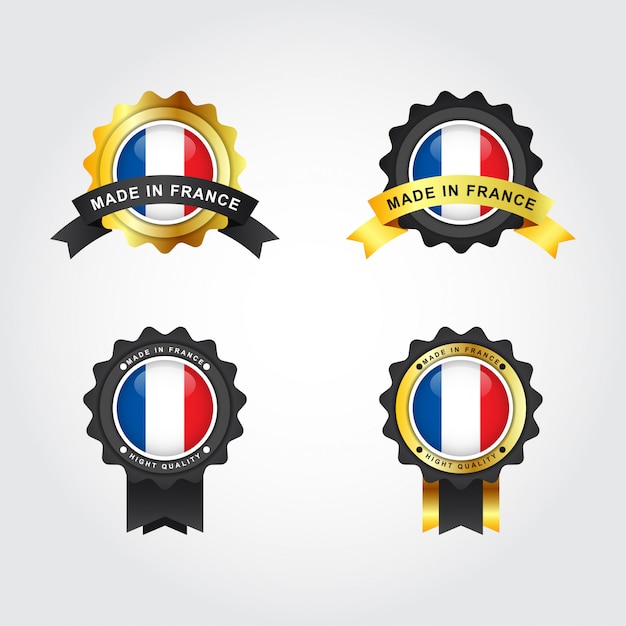 Made in France emblem badge labels illustration template dsign