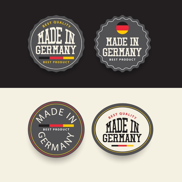 Made in Germany label set template.