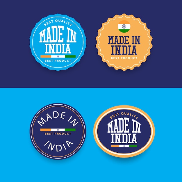 Made in India label set template.