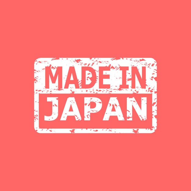 Made in japan rubber texture stamp illustration