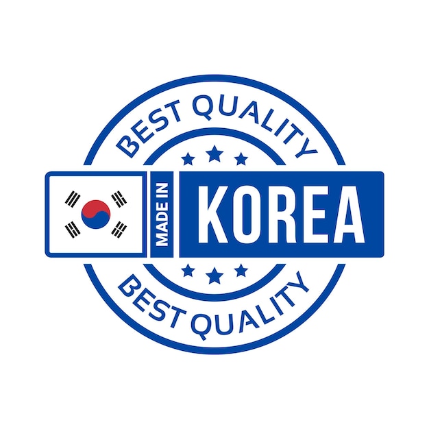 made in Korea with flag. for logo design, seal, tag, badge, sticker, emblem, symbol, etc.