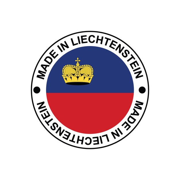 MADE IN LIECHTENSTEIN circle stamp with flag on white background vector illustration