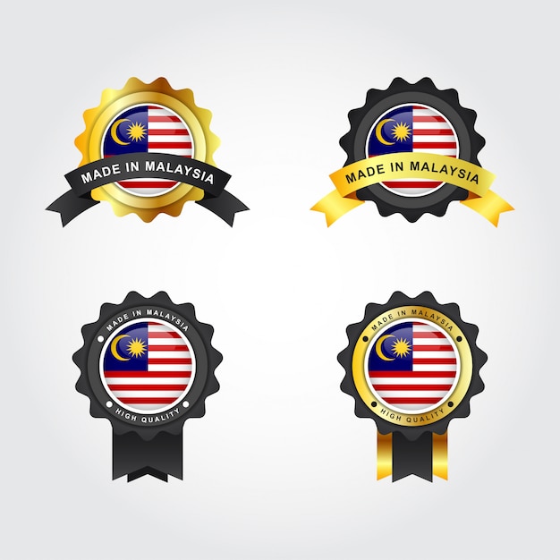 Made in malaysia with emblem badge