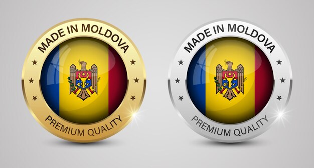 Vector made in moldova graphics and labels set some elements of impact for the use you want to make of it