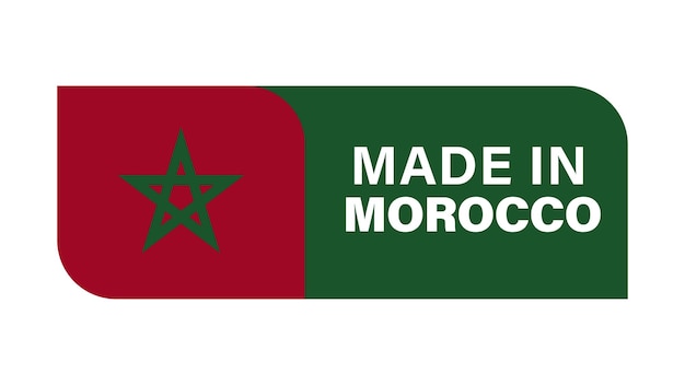 Made In Morocco Label Banner Isolated on Monochrome Background