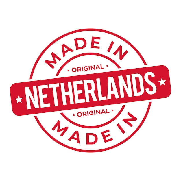 Made In Netherlands Stamp Logo Icon Symbol Design Seal National Original Product Badge Vector