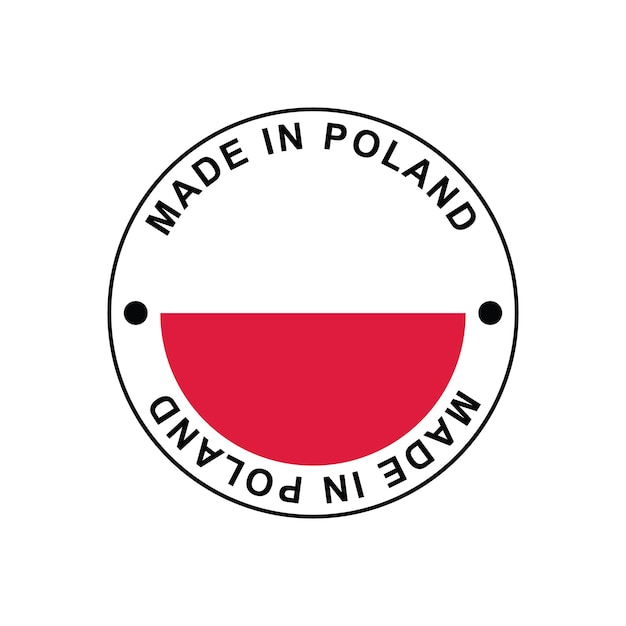 MADE IN POLAND circle stamp with flag on white background vector illustration