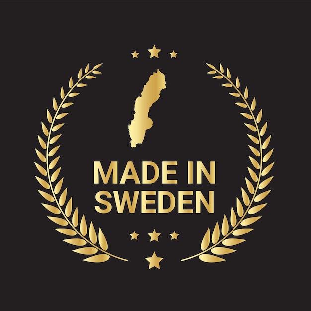 Made in Sweden round label Modern made in Sweden logo