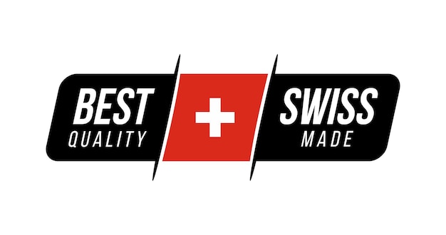 Made in Swiss. best quality. made in with flag. icon, logo, badge, etc. vector illustration