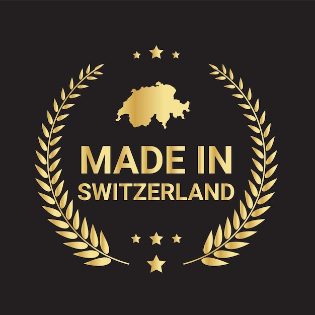 Made in Switzerland Vector logo design Made in Switzerland flags design trusts badge