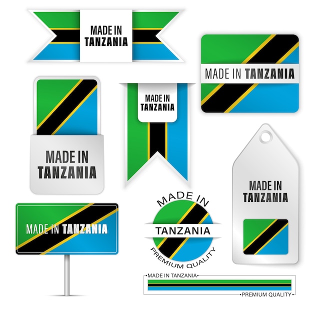 Vector made in tanzania graphics and labels set some elements of impact for the use you want to make of it