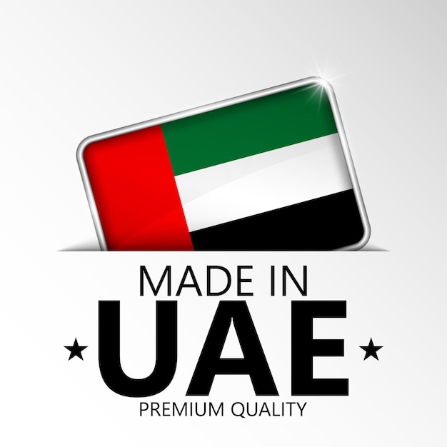 Vector made in uae graphic and label element of impact for the use you want to make of it