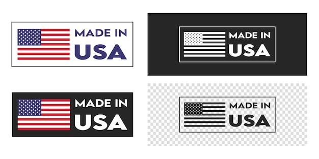 Vector made in usa badge with usa flag elements setus icon with american flag vector illustration