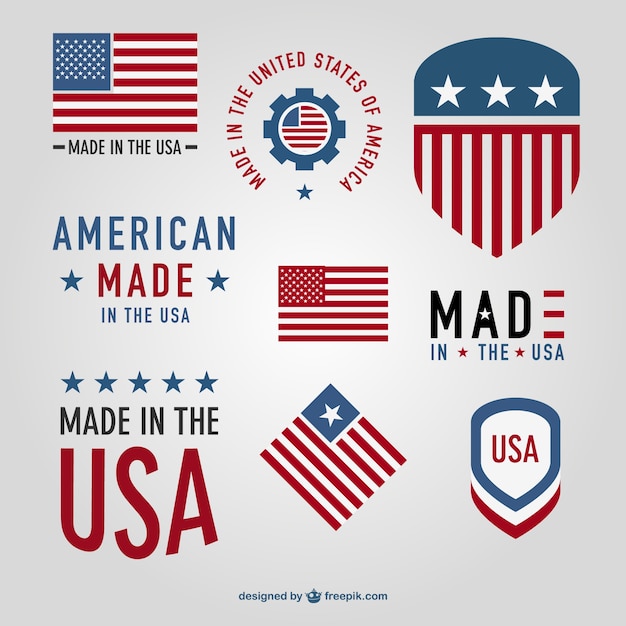 Vector made in usa labels collection