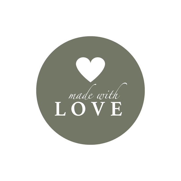 Made with Love label isolated on background. Vector illustration