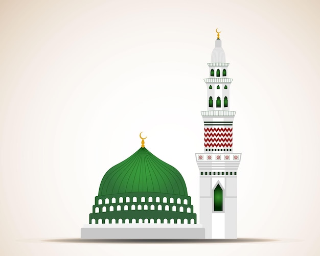 madina nabawi mosque illustration for milad un nabi or mawlid al nabi background