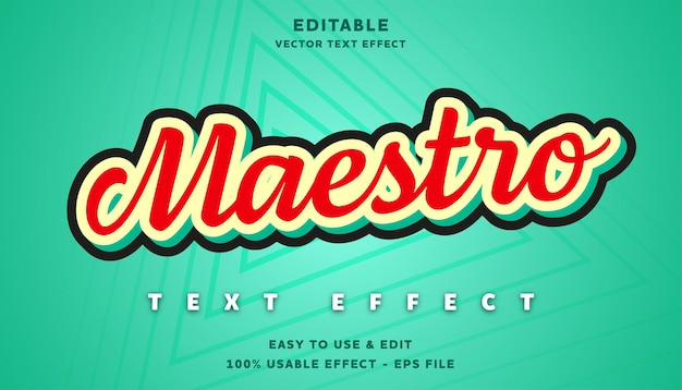 maestro editable text effect with modern and simple style