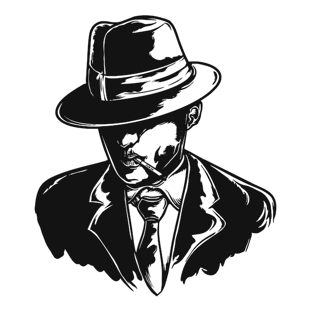 mafia character vector illustration