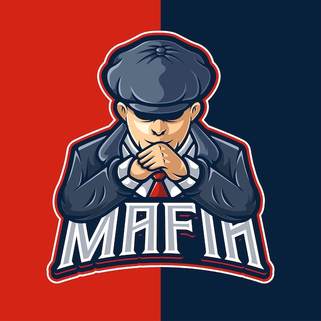 Mafia Gangster Mascot Character Logo Template