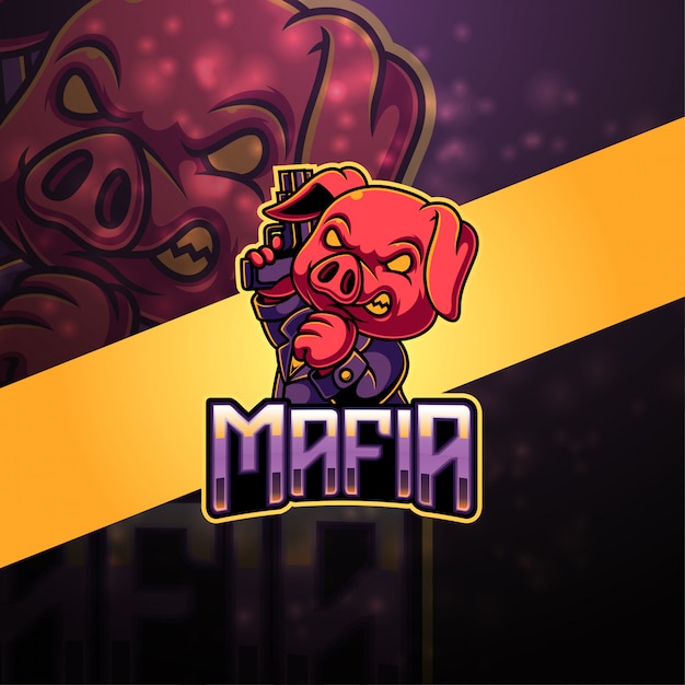 Mafia Pig esport mascot logo