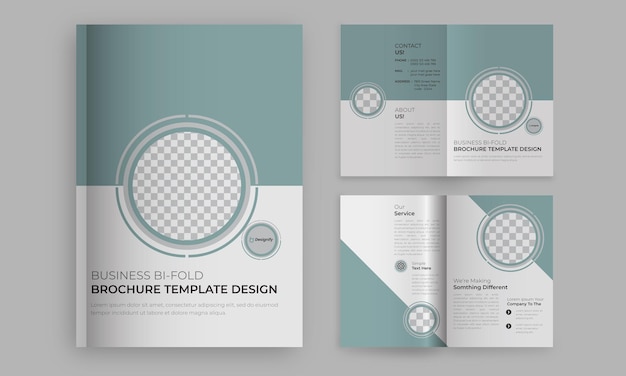 Vector magazine booklet leaflet flyer corporate creative business bi fold brochure design template