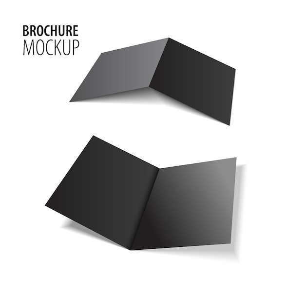 Magazine, booklet, postcard, flyer, business 3d black card or brochure template.