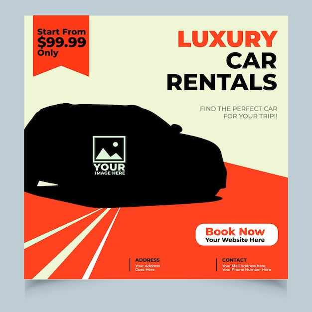 a magazine cover for luxury rental rentals Car rent Brochure Flyer design Layout template