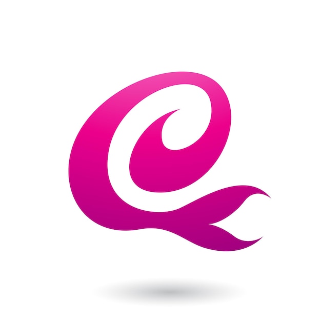 Magenta Curvy Fun Letter E Vector Illustration