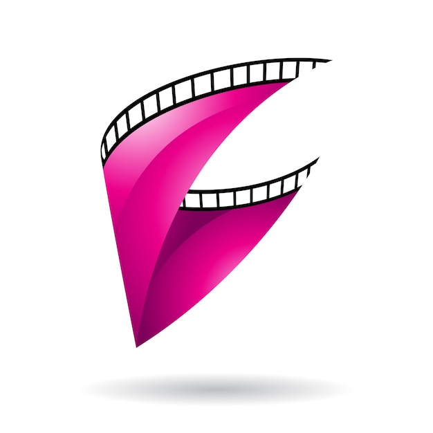 Magenta Glossy Film Strip Icon