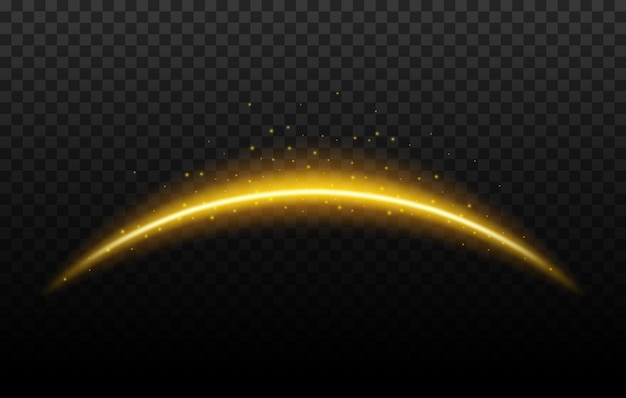 Magic arc vector light effect of curved beam