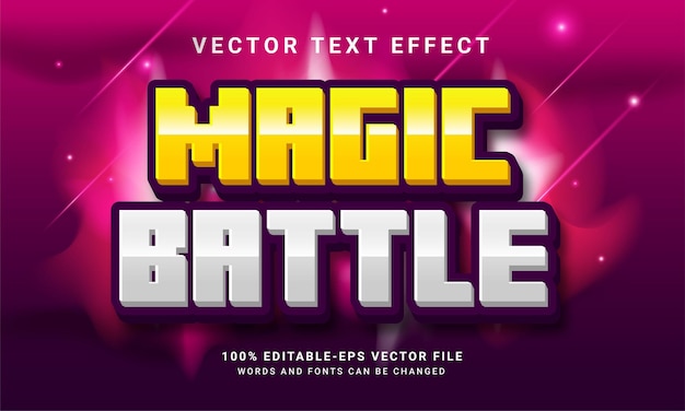 Magic battle 3D text effect, editable text style and suitable for game assets